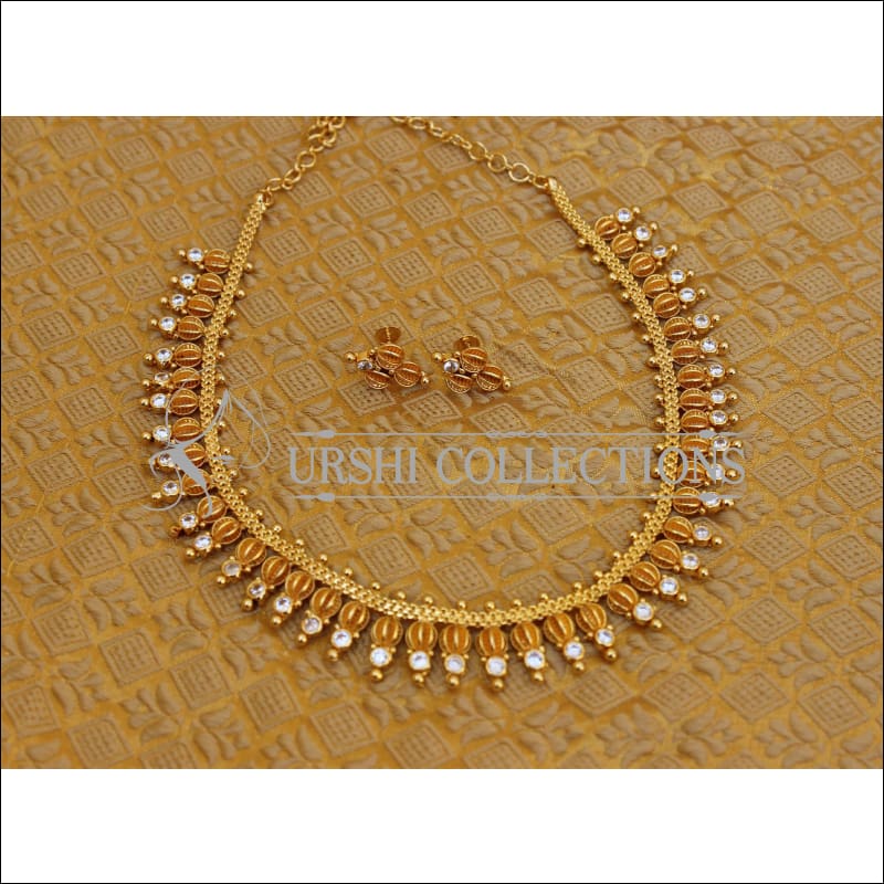 DESIGNER GOLD PLATED NECKLACE SET UTV761 - Necklace Set