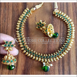 DESIGNER GOLD PLATED NECKLACE SET UTV957 - GREEN - Necklace Set