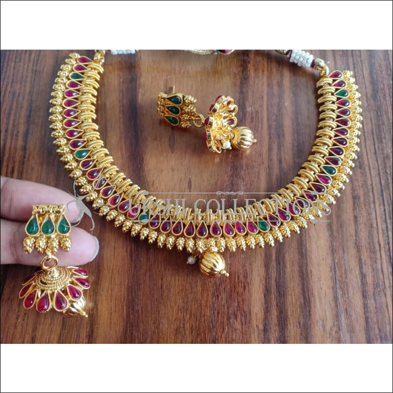 DESIGNER GOLD PLATED NECKLACE SET UTV978 - Necklace Set