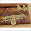 DESIGNER GOLD PLATED NECKLACE SET WITH SCREW BACK EARRINGS  UTV326