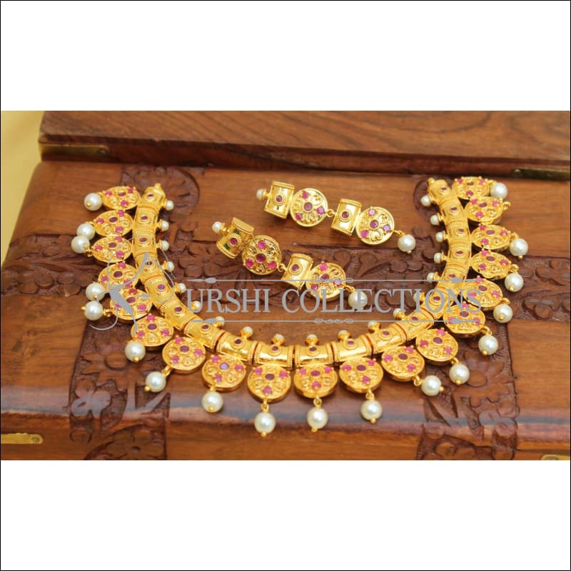 DESIGNER GOLD PLATED NECKLACE UC-NEW3195 - Necklace Set