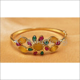 Designer Gold Plated Openable Kada UC-NEW1711 - Yellow & Pink & Green - Bracelets