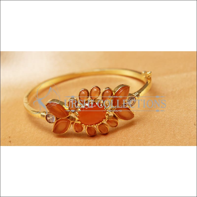 Designer Gold Plated Openable Kada UC-NEW1719 - Orange - Bracelets