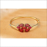 Designer Gold Plated Openable Kada UC-NEW1728 - Red - Bracelets