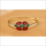 Designer Gold Plated Openable Kada UC-NEW1728 - Red & Green - Bracelets