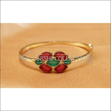 Designer Gold Plated Openable Kada UC-NEW1728 - Red & Green - Bracelets