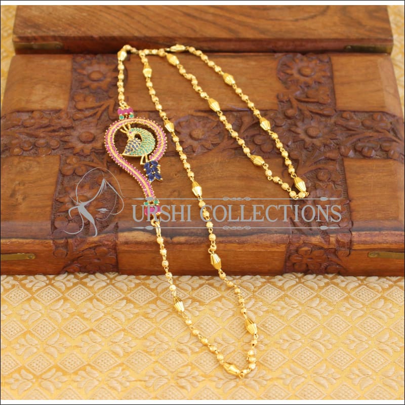 Designer Gold plated peacock moppu necklace M281 - Moppu chain
