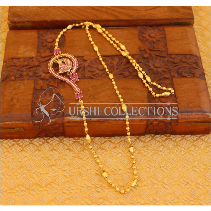 Designer Gold plated peacock moppu necklace M281 - Moppu chain