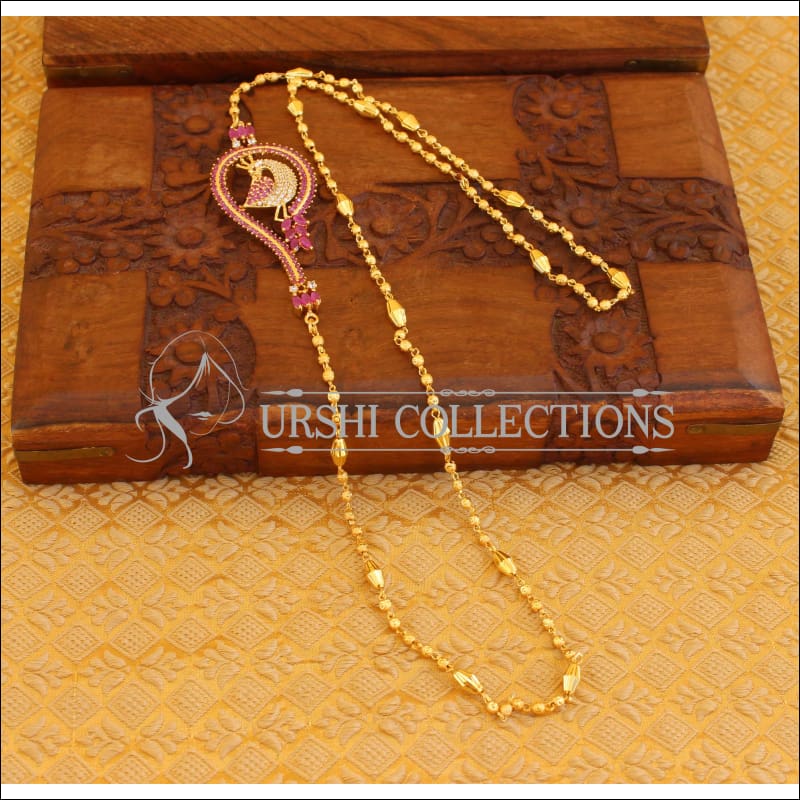Designer Gold plated peacock moppu necklace M281 - Moppu chain