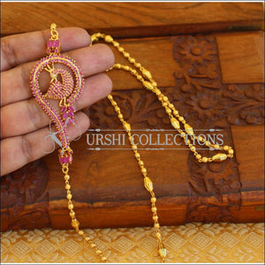 Designer Gold plated peacock moppu necklace M281 - RUBY - Moppu chain