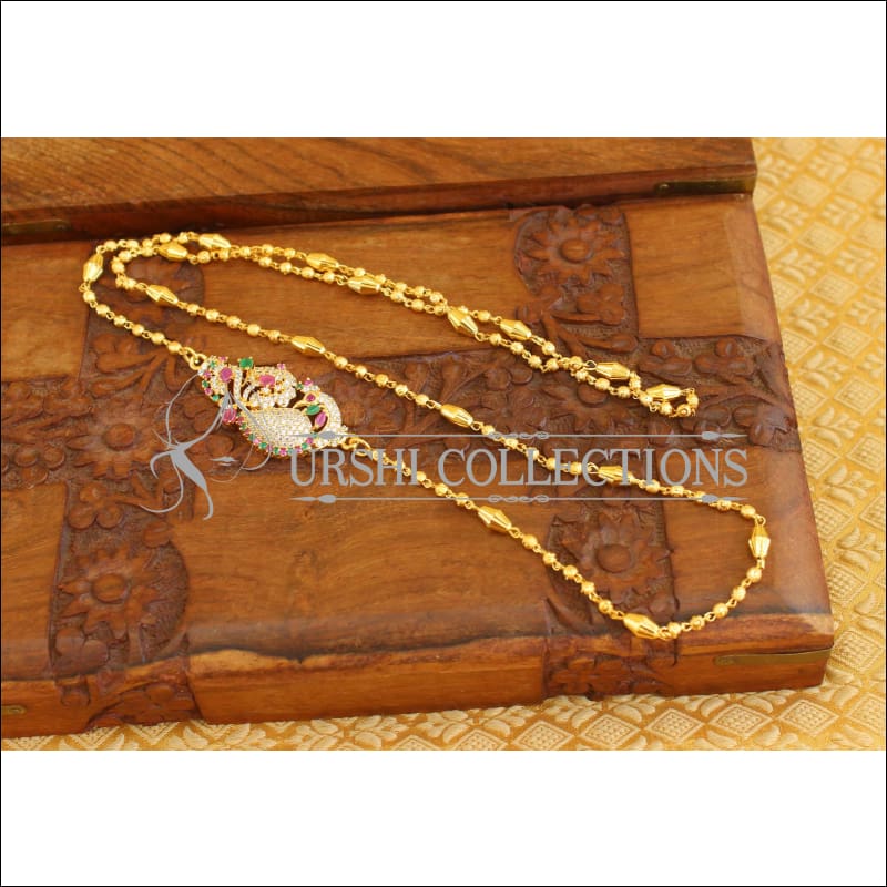 Designer Gold plated peacock moppu necklace M286 - Moppu chain