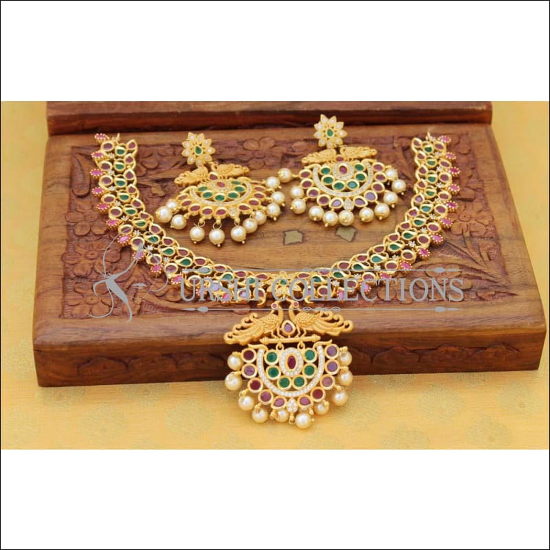 Designer Gold Plated Peacock Necklace Set UC-NEW1502 - Multi - Necklace Set