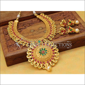 Designer Gold Plated Peacock Necklace Set UC-NEW764 - Multi - Necklace Set