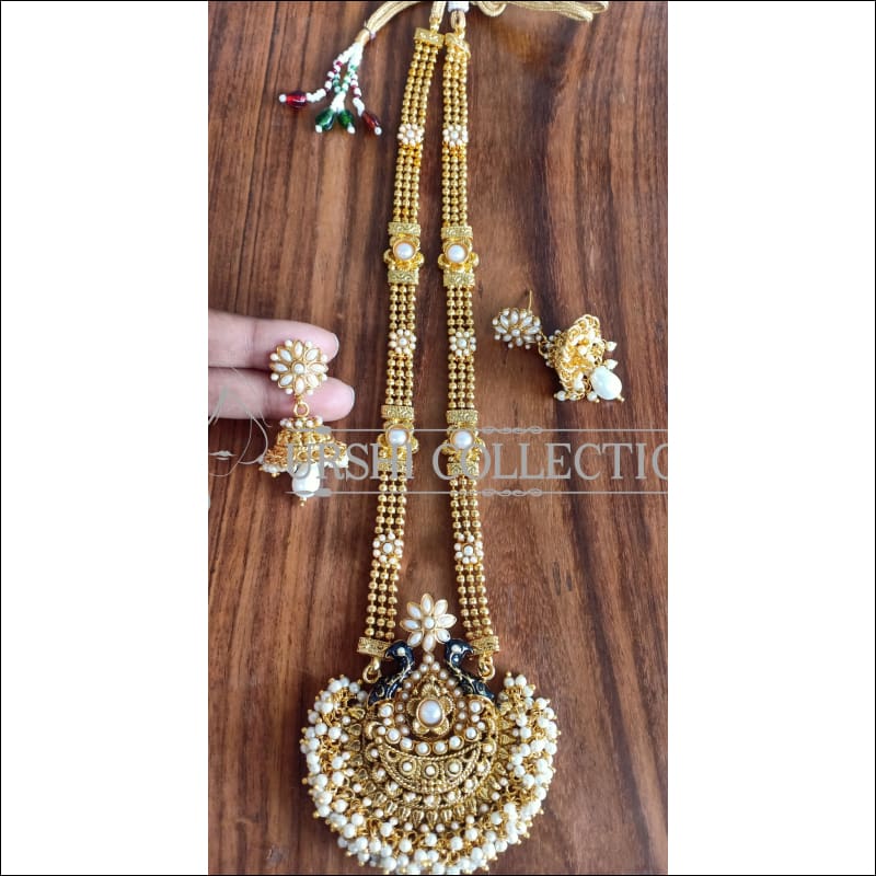 DESIGNER GOLD PLATED PEACOCK NECKLACE SET UTV1040 - Necklace Set