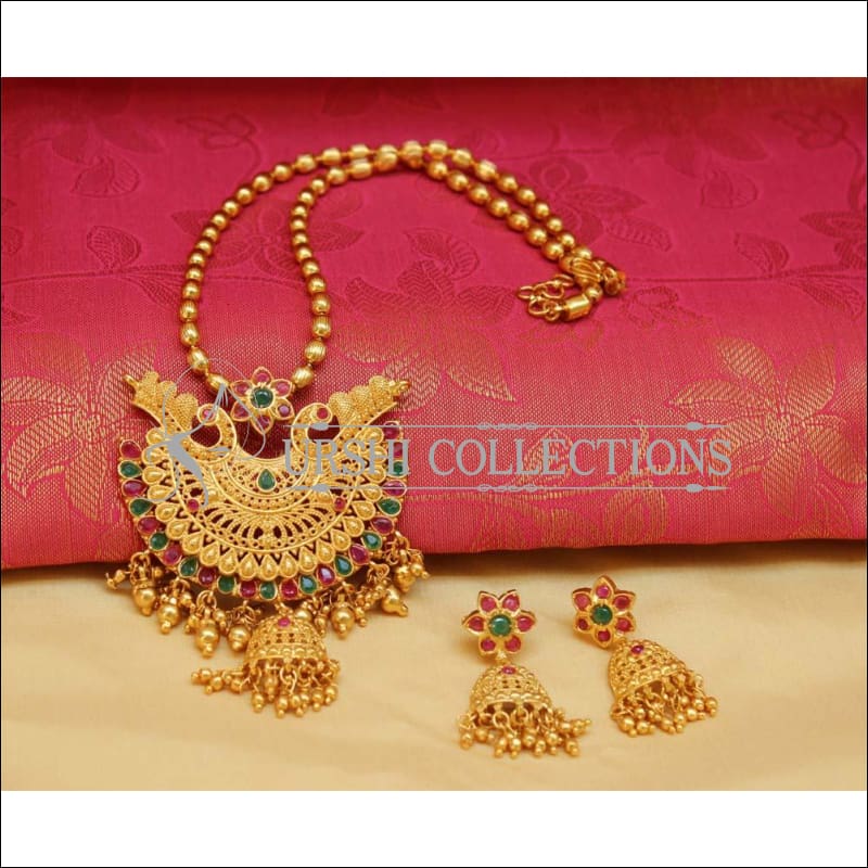 Designer Gold Plated Peacock Pendant Set UC-NEW1998 - Pendant Set