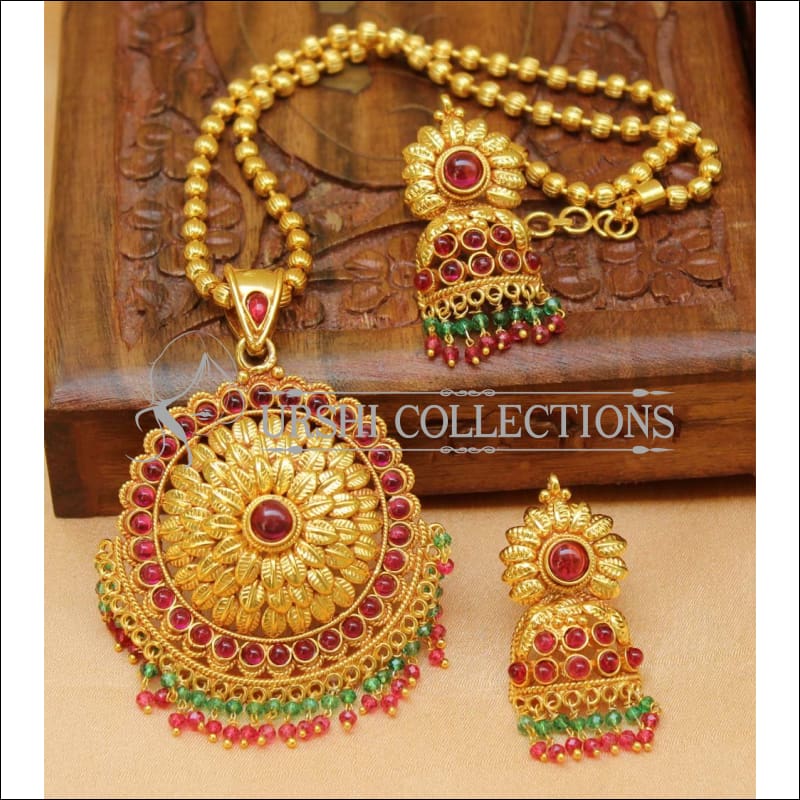 Designer Gold Plated Pendant Set UC-NEW1962 - Multi - Pendant Set