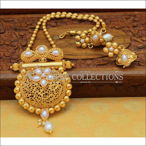 Designer Gold Plated Pendant Set UC-NEW2597 - White - Pendant Set