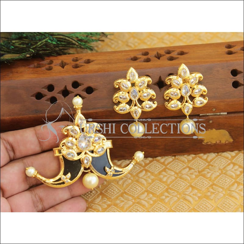 Designer gold plated pendnat set M417 - Pendant Set
