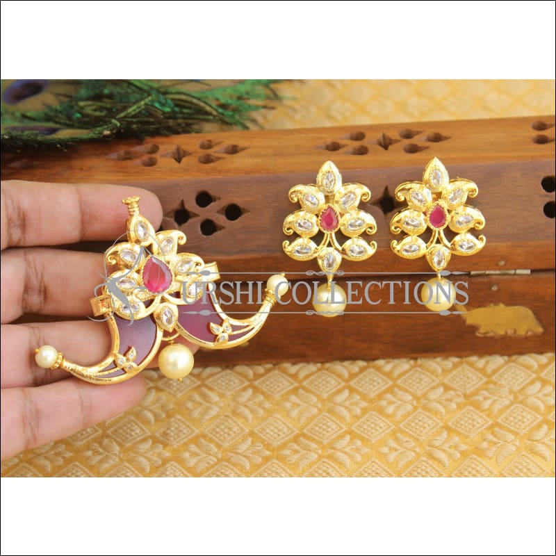 Designer gold plated pendnat set M419 - Pendant Set