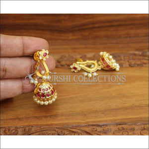 DESIGNER GOLD PLATED KEMPU EARRINGS UTV537 - Earrings