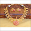 DESIGNER GOLD PLATED RUBY NECKLACE SET UC-NEW3008