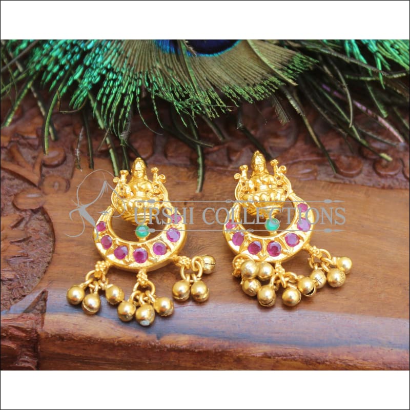 DESIGNER GOLD PLATED TEMPLE EARRINGS M78 - Earrings