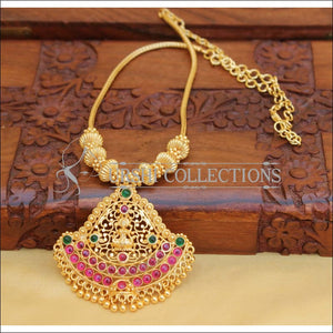 DESIGNER GOLD PLATED TEMPLE NECKLACE SET UC-2858 - Necklace Set