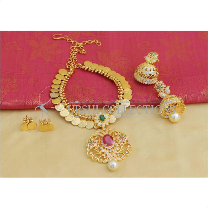 Designer Gold Plated Temple Necklace Set UC-NEW1451 - Multi - Necklace Set