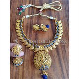 DESIGNER GOLD PLATED TEMPLE NECKLACE SET UTV1046 - Necklace Set