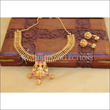 DESIGNER GOLD PLATED TEMPLE NECKLACE SET UTV419 - Necklace Set