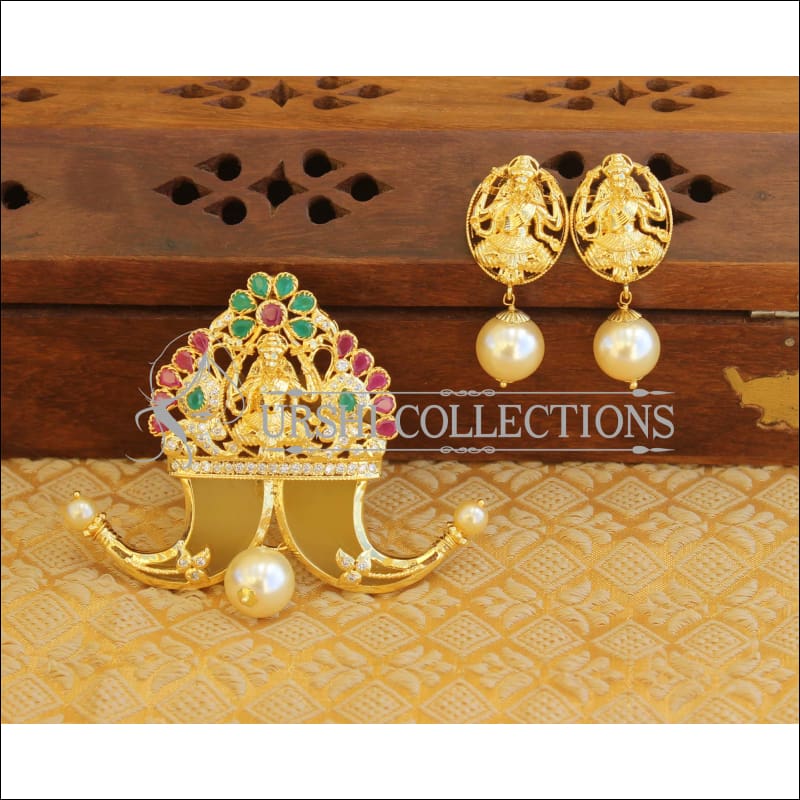 Designer Gold plated Temple pendant set M401 - Pendant Set