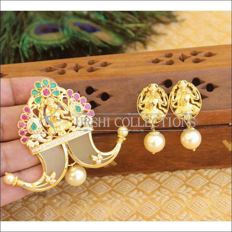 Designer Gold plated Temple pendant set M401 - Pendant Set