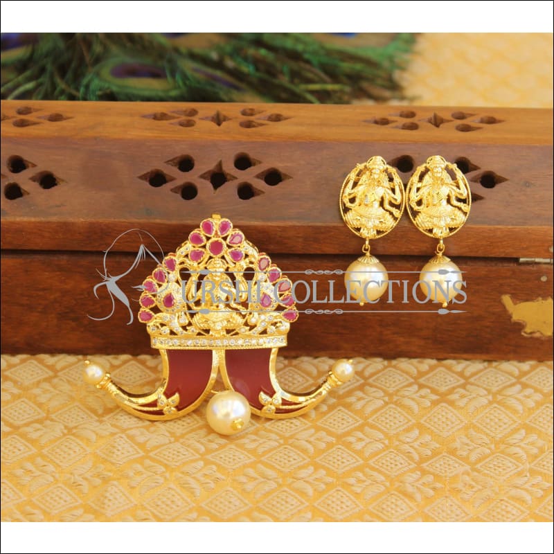 Designer Gold plated Temple pendant set M402 - Pendant Set