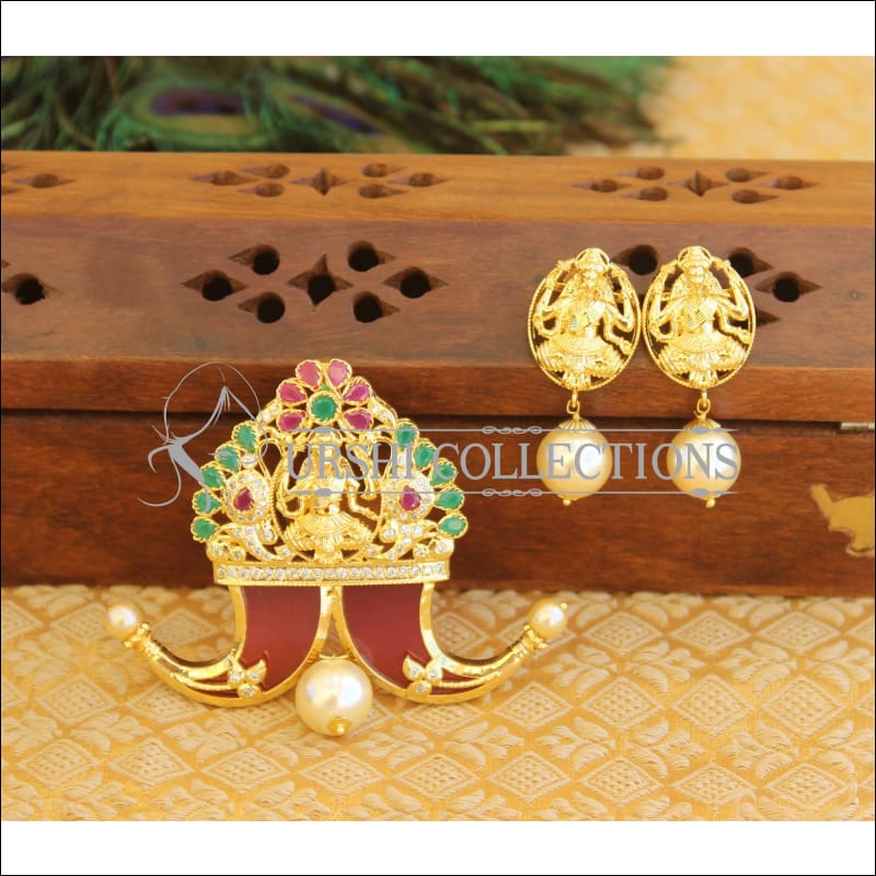 Designer Gold plated Temple pendant set M404 - Pendant Set