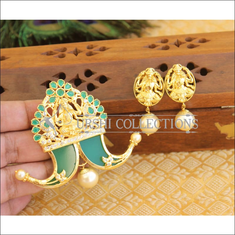 Designer Gold plated Temple pendant set M405 - Pendant Set