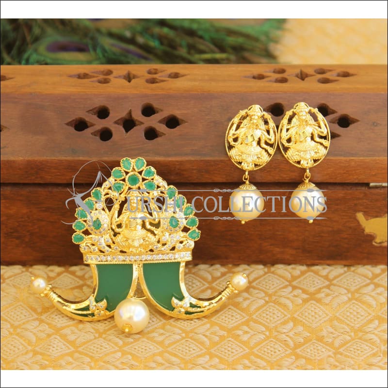 Designer Gold plated Temple pendant set M405 - Pendant Set