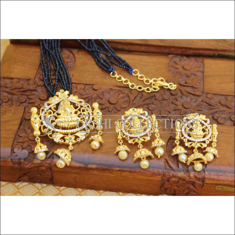 DESIGNER GOLD PLATED TEMPLE NECKLACE SET UTV310 - Necklace Set