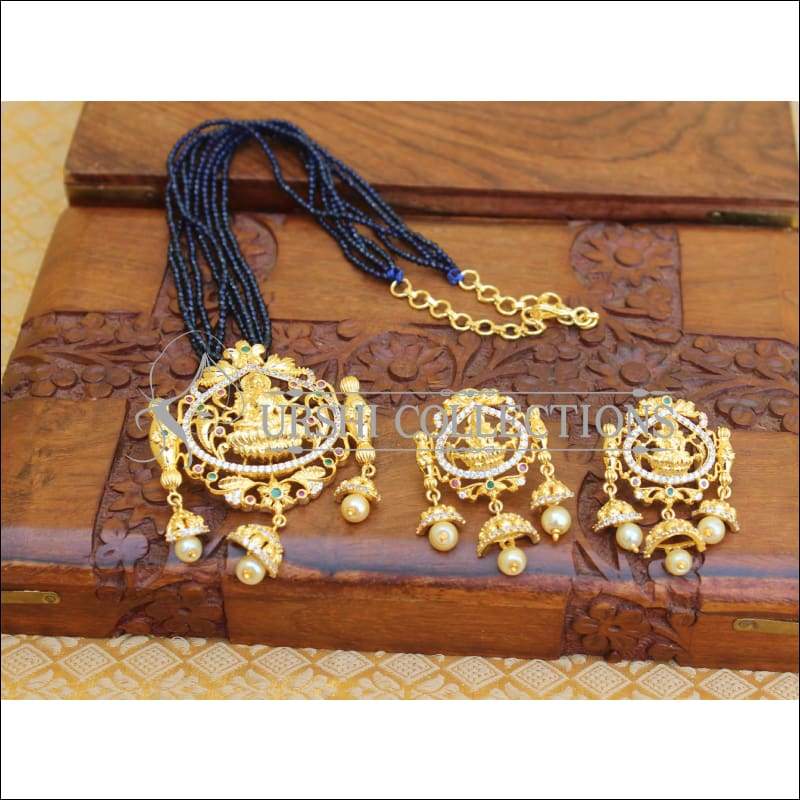DESIGNER GOLD PLATED TEMPLE NECKLACE SET UTV310 - Necklace Set