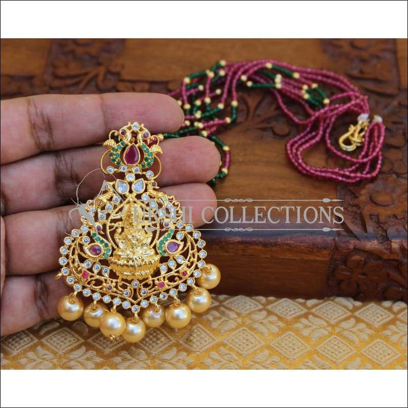 DESIGNER GOLD PLATED TEMPLE NECKLACE SET UTV286 - Necklace Set