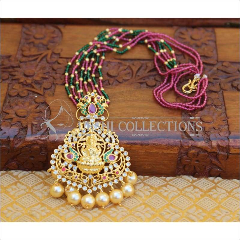 DESIGNER GOLD PLATED TEMPLE NECKLACE SET UTV286 - Necklace Set
