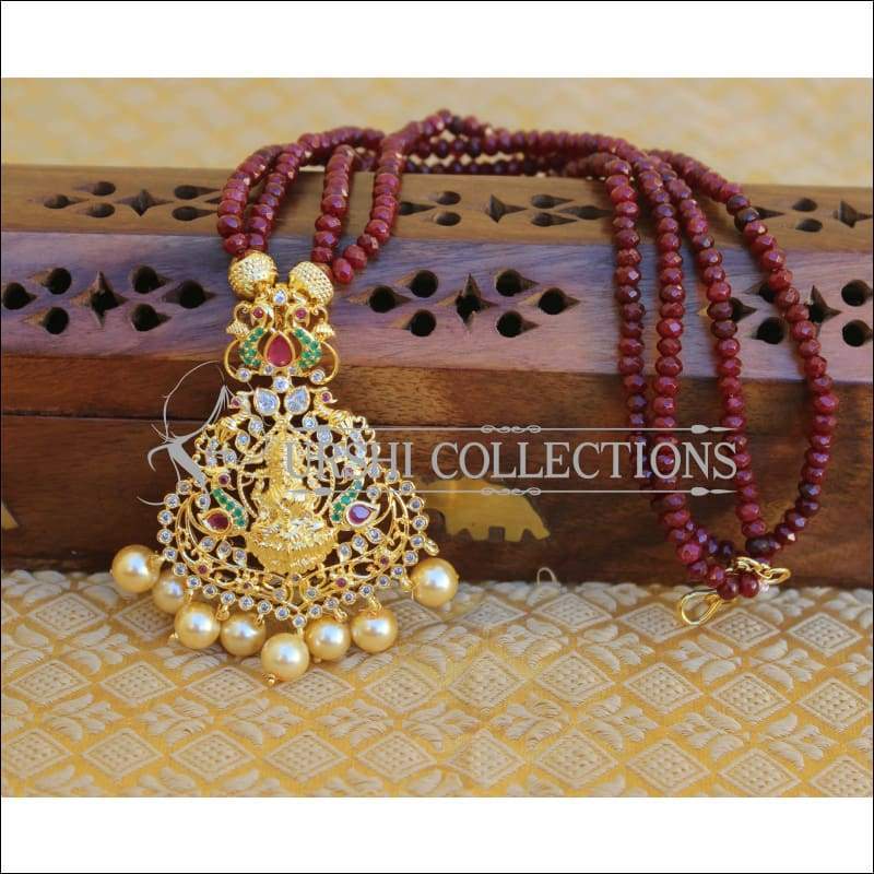 DESIGNER GOLD PLATED TEMPLE NECKLACE SET UTV295 - Necklace Set