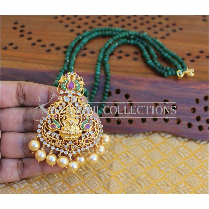 DESIGNER GOLD PLATED TEMPLE NECKLACE SET UTV296 - Necklace Set