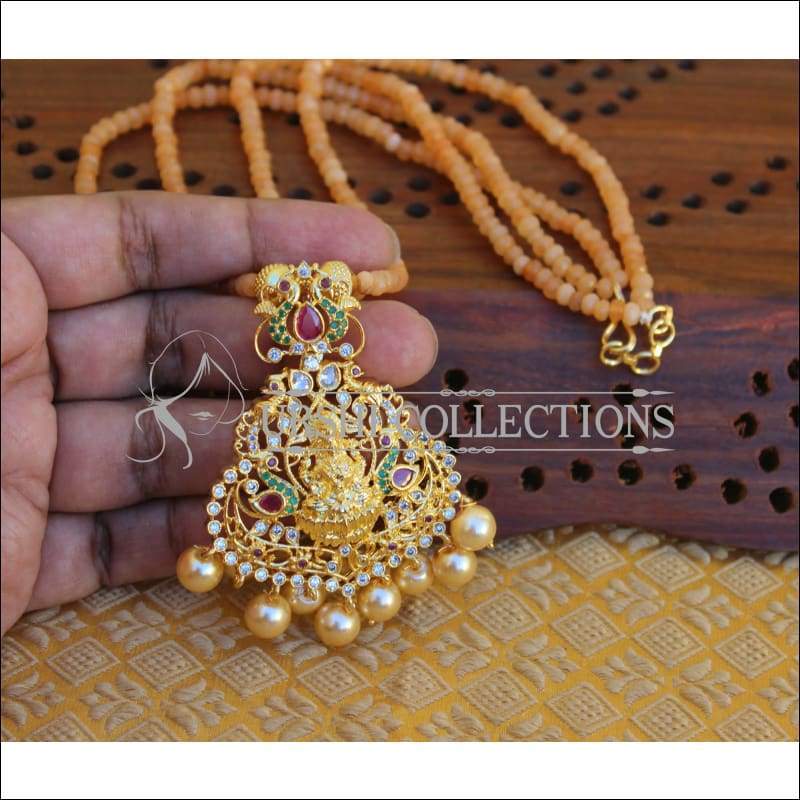 DESIGNER GOLD PLATED TEMPLE NECKLACE SET UTV297 - Necklace Set