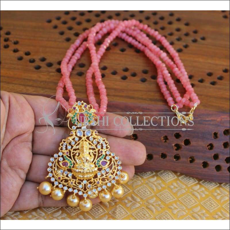 DESIGNER GOLD PLATED TEMPLE NECKLACE SET UTV298 - Necklace Set