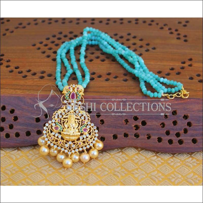 DESIGNER GOLD PLATED TEMPLE NECKLACE SET UTV299 - Necklace Set