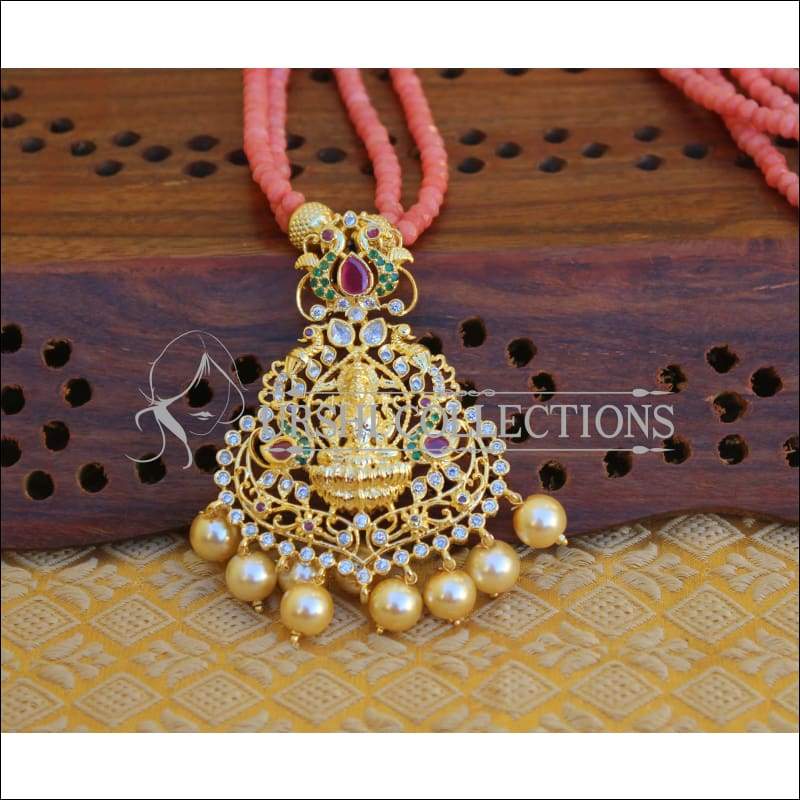 DESIGNER GOLD PLATED TEMPLE NECKLACE SET UTV300 - Necklace Set