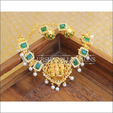 DESIGNER GOLDPLATED RAM PARIVAR NECKLACE SET UTV257 - GREEN - NECKLACE SETS