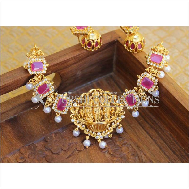 DESIGNER GOLDPLATED RAM PARIVAR NECKLACE SET UTV257 - NECKLACE SETS