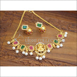 DESIGNER GOLDPLATED TEMPLE NECKLACE SET UTV259 - MULTY - Necklace Set