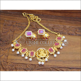 DESIGNER GOLDPLATED TEMPLE NECKLACE SET UTV259 - RUBY - Necklace Set